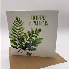 Green leaf greetings card